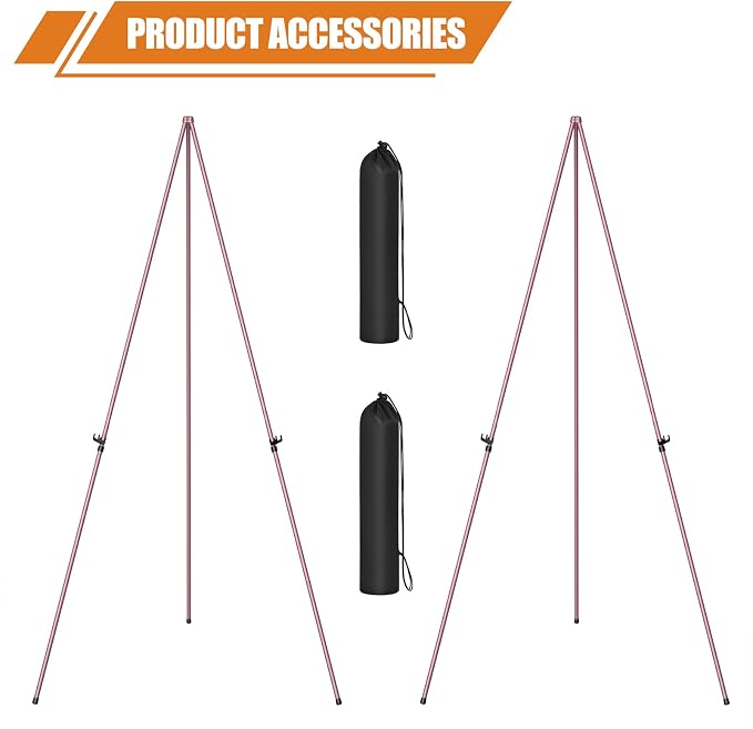 Easel Stand for Display, Aredy 63" Portable Painting Easel, Lightweight Metal - Image 7