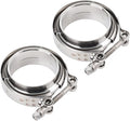 LokoCar 2.5 Inch V Band Clamp with Flange Male Female Stainless Steel 2Pcs