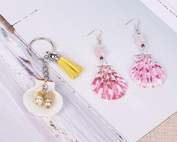 KISSITTY 500 Grams Dyed Scallop Beach Sea Shell Beads - Image 2