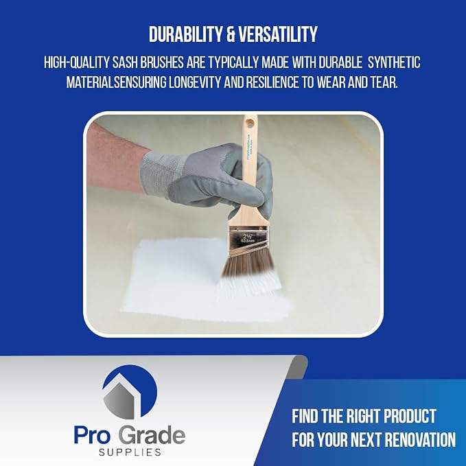 Pro Grade - Paint Brushes - 12Ea 2.5" Angle Brushes - Image 6