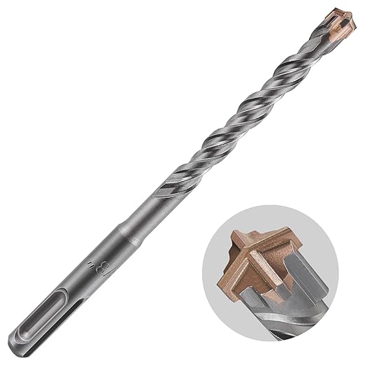 Concrete Drill Bit 5pcs 3/8" X 6"-4" Cross-Type Double Thread Carbide Material Suitable for Concrete, Brick, Cement Walls, Stone, Hammer Drill Bits for Concrete