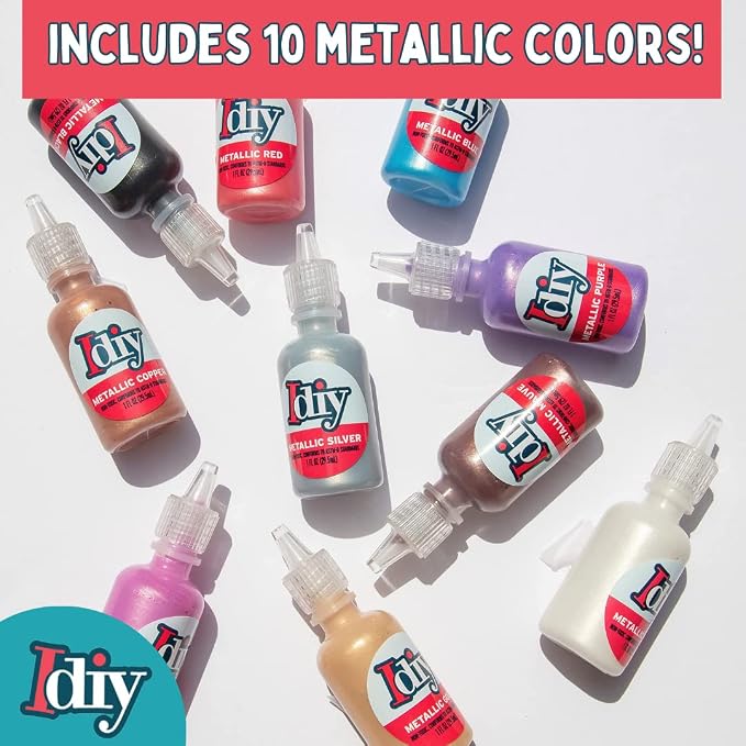 Metallic Fabric Paint Set- 10 Colors Permanent 3D Fabric Paint - Image 4