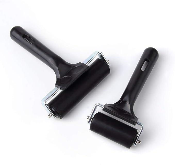 2Pcs Rubber Roller Brayer Rollers Hard Rubber 4 and 2.2 Inch - Image 9