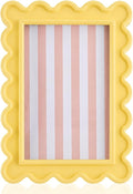 AceOrbit 4x6 Inches Light Yellow Flower Wavy Scalloped Picture Frame Cute Wavy by Unknown