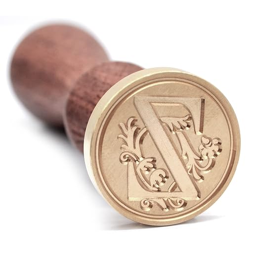 Medieval Initial Alphabet Sealing Wax Stamps, Brass Head Wooden Handle by TELOSMA