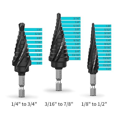 Cobalt Steel Step Drill Bit Set - 3PCS 30 Sizes for Metal, Impact-Ready Step Bits for Steel with Titanium Coating & Aluminum Case | Professional Metal Drill Bit Kit(3pc)