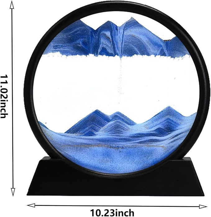 rysnwsu 3D Dynamic Sand Art Liquid Motion, Moving Sand Art Picture Round Glass - Image 2