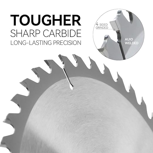 Luckyway 8-1/4 Inch Table Saw Blade 24T Framing & 40T Ripping/Cross Cutting 60T Finish with 5/8 Inch Arbor TCT Saw Blade for Table Saw,Precision Cutting for Woodworking, 3-Pack