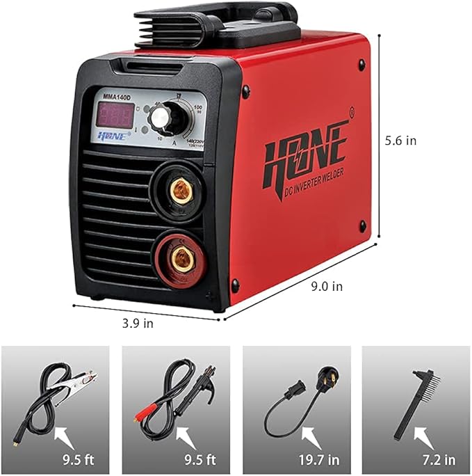 HONE Stick Welder, 110V/220V Actual 140Amp ARC Welder Machine, IGBT Inverter Digital Display LCD Welding Machines with Hot Start Arc Force Anti-Stick, High Efficiency for 1/16"-1/8" Welding Rod.