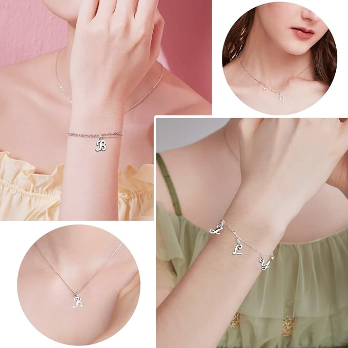 SANNIX 156Pcs/6 Sets ABC Letter Charms Mini A-Z Alphabet Bracelet Necklace - Image 6