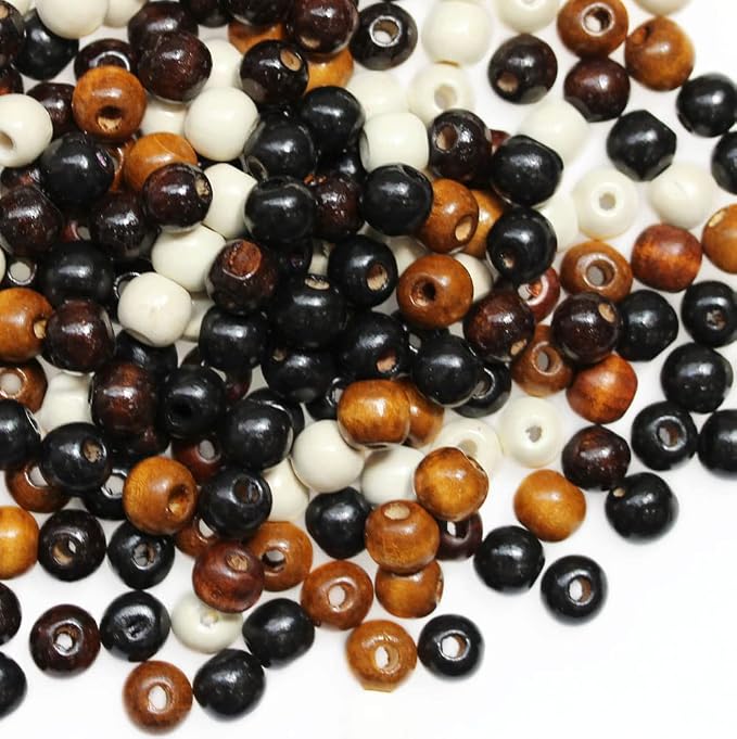 400Pcs Large Hole Wood Beads, BetterJonny Natural Wooden Spacer Beads Bulk - Image 7