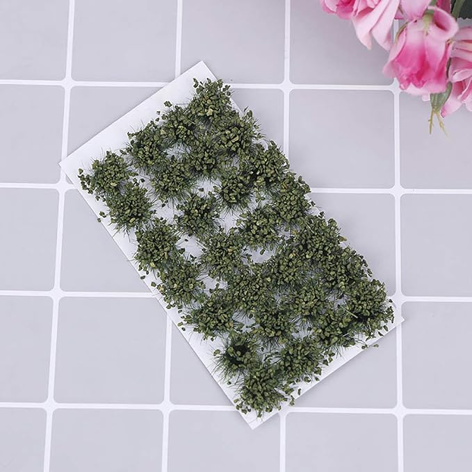 28 Pcs Green Bushy Tufts Lowland Shrubs Tuft Terrain Model Kit Static Scenery - Image 2