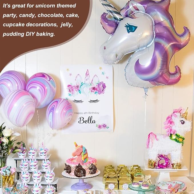 2 Pack Unicorn Silicone Molds 6 Cavity 3D Unicorn Themed Baking Mould Tray - Image 5