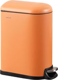 happimess HPM1009K Roland Mini 2.6-Gallon Step-Open Trash Can, Carrot Cake,with Soft-Close Lid, Fingerprint Resistant, Modern, Minimalistic for Home, Kitchen, Laundry Room, Office, Bedroom, Bathroom