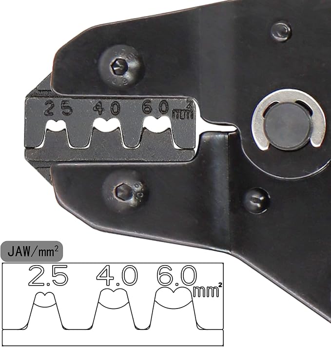HKS Solar PV Cable Crimping Tool for Solar Connectors, AWG14-10 (2.5/4/6mm²) - 7 Inch Small Piler