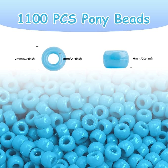 Pony Beads 1100 Pcs, Beads for Jewelry Making, Beads for Bracelets Making - Image 2