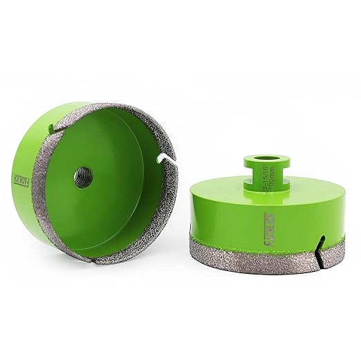 Diamond Core Drill Bit,2pcs Diameter 4 inch 100mm Thread 5/8-11,Vacuum Brazed Dry Wet Hole Saw for Porcelain Tile,Granite,Marble,Concrete,Masonry,Brick