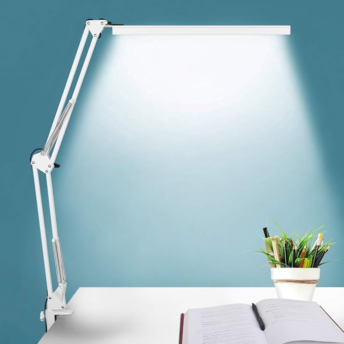 LED Desk Lamp, Manicure Table Lamp, Dimmable Eye-Caring Drafting Light by BZBRLZ