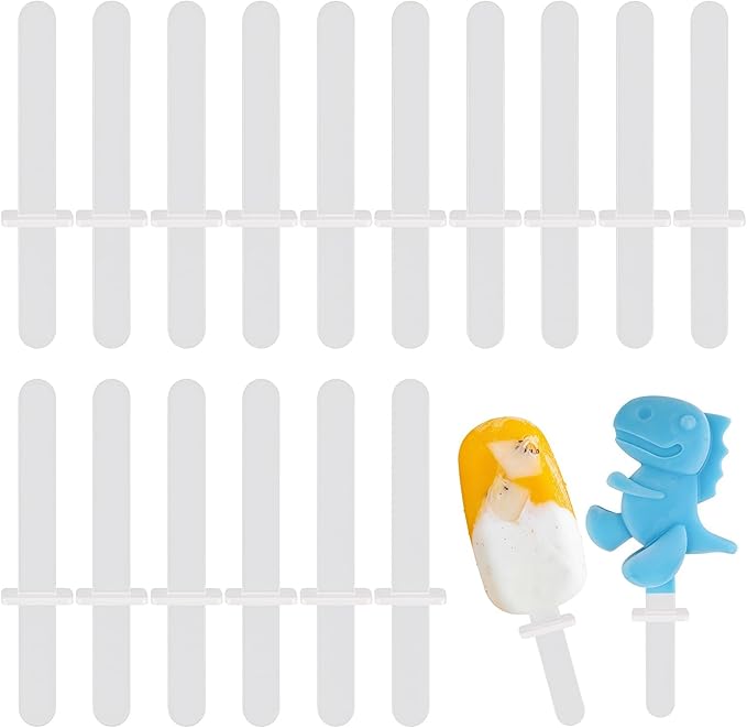 WMKGG 16 Pieces Popsicle Plastic Sticks Reusable by Focusonthekitchensupplies