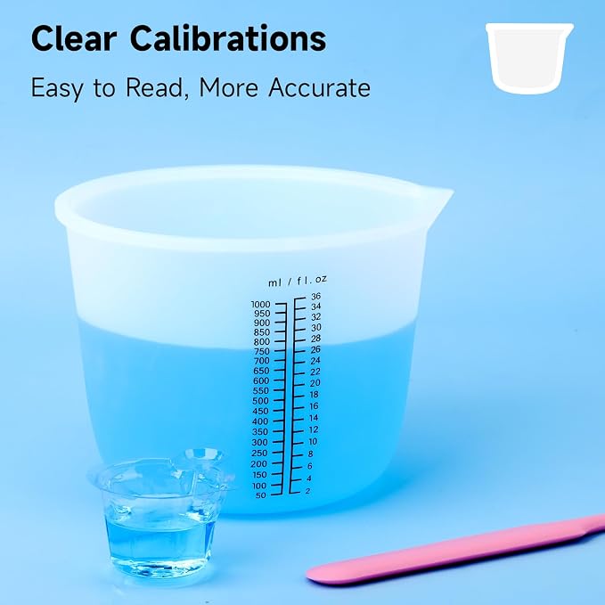 Gartful 1000ml Reusable Silicone Resin Cups, Large Silicone Mixing Bowl - Image 3