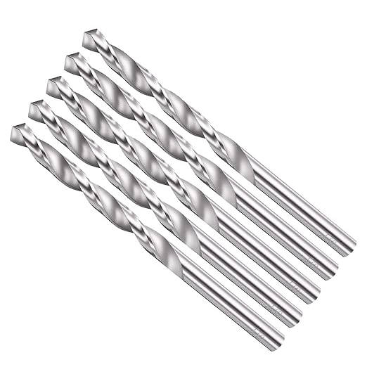 Drill Bit, 6.8mm Cutting Diameter, 4241 HSS 118° Cutting Angle Uncoated Bright Versatile Jobber Bits - (Applications: for Drilling Plastic Wood Soft Metal), 5-Pieces