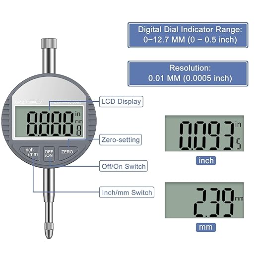 HDLNKAK Digital Bore Gauges Set, Cylinder Bore Gauge with LCD Digital Dial Indicator, 2"-6"/0.0005", Wide Selection of Anvils, Applications in Engines Cylinder Precision Measurement