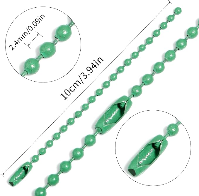 Lemonkey 100Pcs Ball Beads Chains Bulk, 4 Inch Dog Tag Metal Small Chains - Image 2