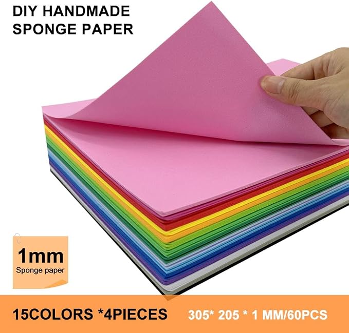 biguphate 60 Pack EVA Foam Sheets, 12 x 8 Inch, 1mm Thick - Image 3