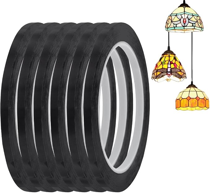HOBBIESAY 216.5ft 6 Rolls PET Stained Glass Lead Lines Thin Stained Glass by HOBBIESAY