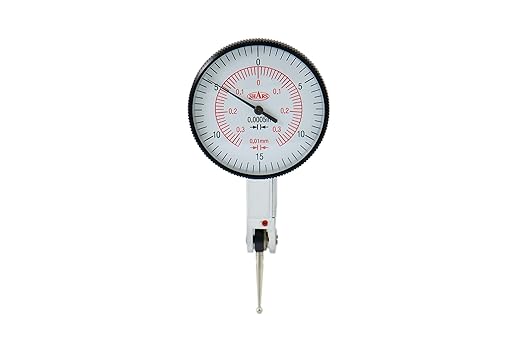 Shars 0.030"/0.6mm Inch Metric Dial Test Indicator, 0.0005"/.01mm Graduation, 1.5" Face Diameter 303-3204 P