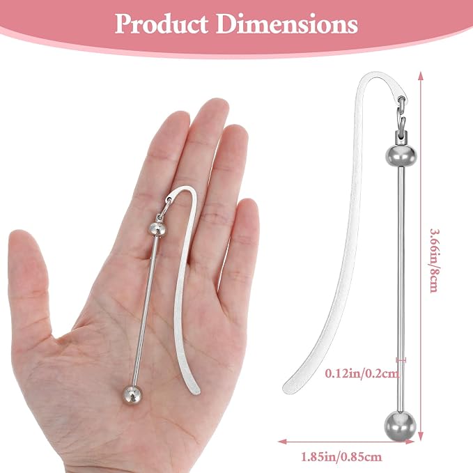 40pcs Beadable Bookmarks DIY Metal Blank Bar Bookmark - Image 2