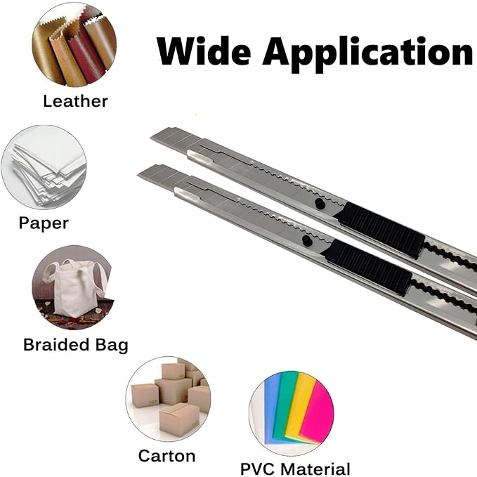 30 Snap Off Utility Knife Blades 9mm Auto Lock Retractable Craft Cutters - Image 2
