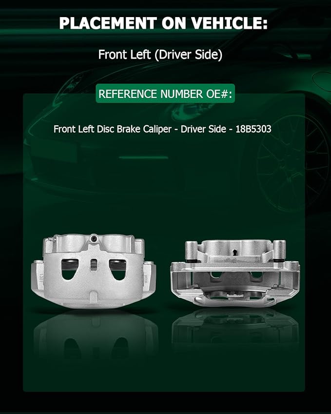 SCITOO Front Left Brake Caliper With Bracket 18B5303 Fit For Chevy Silverado 2500 HD/Silverado 3500 HD, For Chevy Suburban 3500 HD 16-17 For GMC Sierra 2500 HD 11-17 For GMC Sierra 3500 HD 11-17