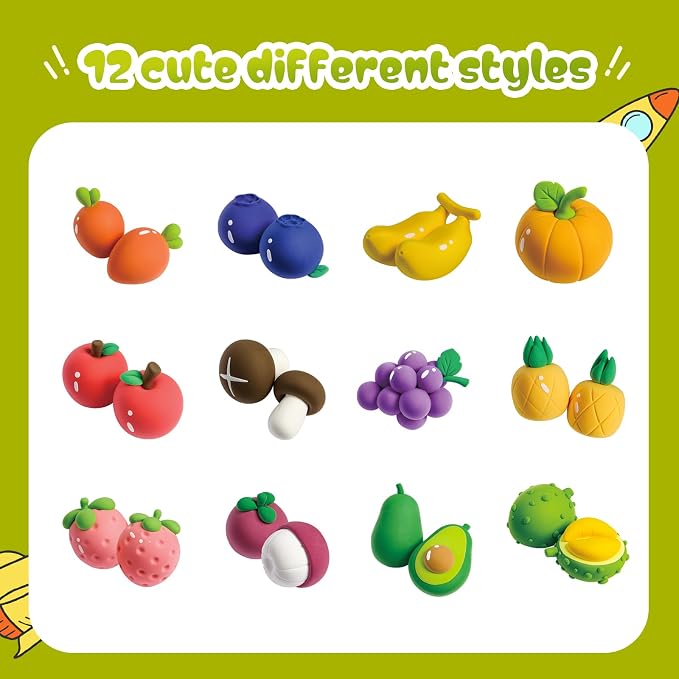 Both idea Air Dry Clay Kit, Food Theme | 12 Packs, Non-Toxic Kids Gift | School - Image 6