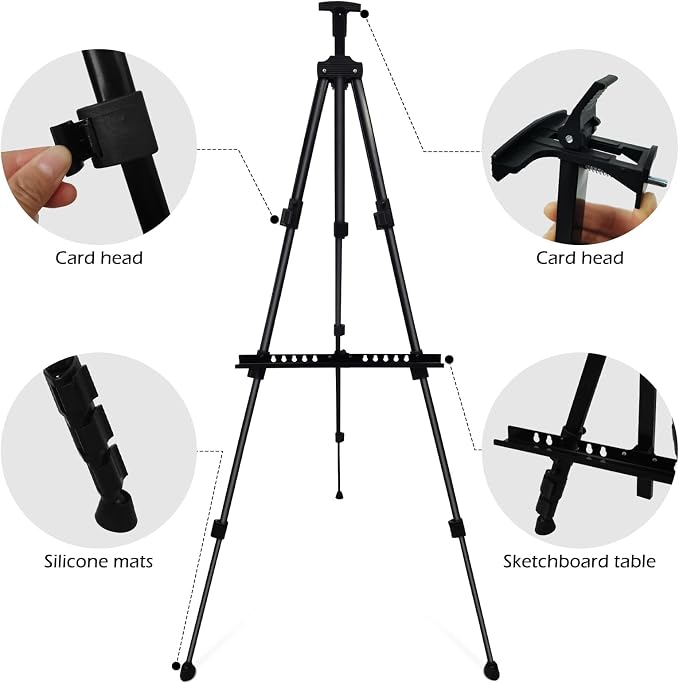 NS JYMB Black 4 Pack 17-66 Inch Art Easel Stand - Image 7