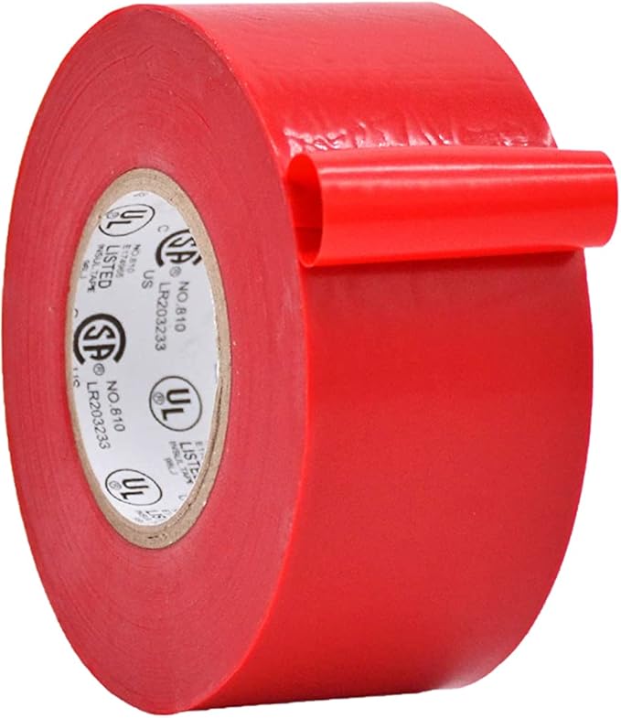 WOD ETC766 Professional Grade General Purpose Red Electrical Tape UL/CSA Listed core. Vinyl Rubber Adhesive Electrical Tape: 1.5 inch X 66 ft - Use at No More Than 600V & 176F (Pack of 1)