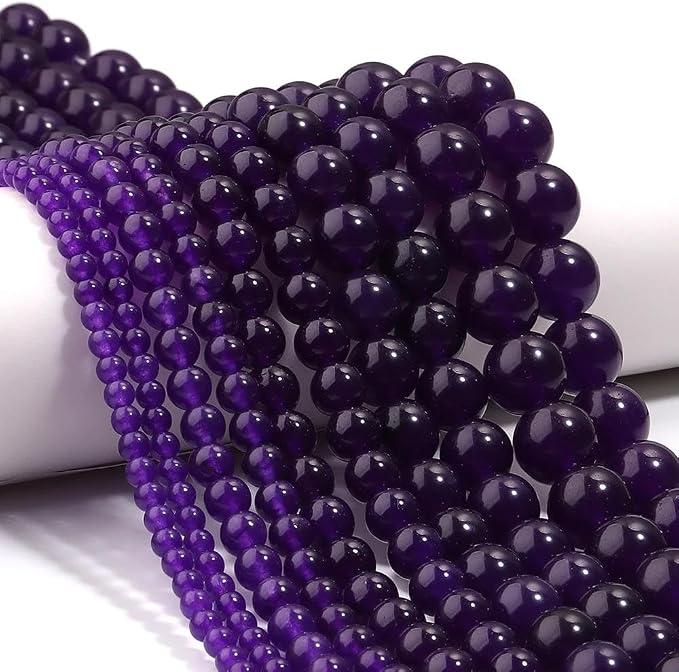 Zenkeeper 108Pcs Purple Natural Stones Chalcedony Beads Spacer Loose Beads Bulk - Image 6