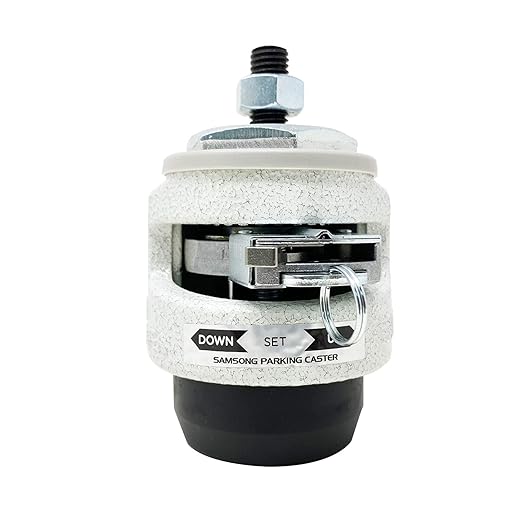 2' Retractable Leveling Caster with Ratcheting and Stemless | Nylon Wheel and NBR Pad | Ivory Color | 550 LBS Load Capacity | Single Caster