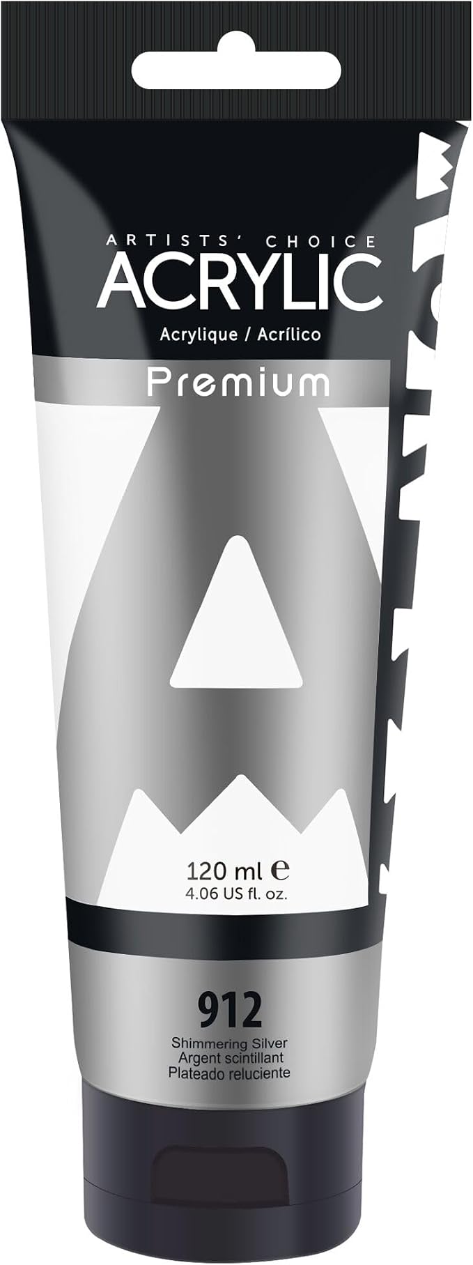 AUREUO Shimmering Silver Acrylic Paint, 4 Fl Oz / 120ml Single Tube, Metallic by AUREUO