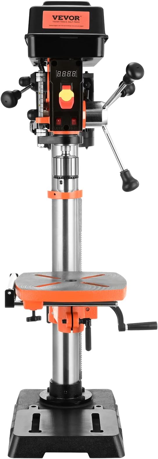 VEVOR 12 in Benchtop Drill Press, 5 Amp 120V, Variable Speed Cast Iron Bench Drill Press, 12 in Swing Distance 0-45° Tiltling Worktable with Laser Work Light, Tabletop Drilling Machine for Wood Metal