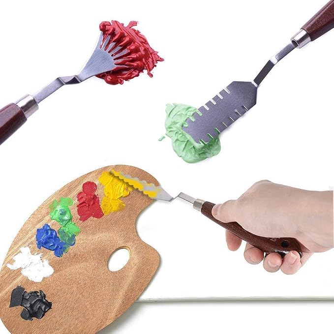 NWFashion Wood Handle Palette Knives 9 Piece Create Texture Spatulas - Image 7