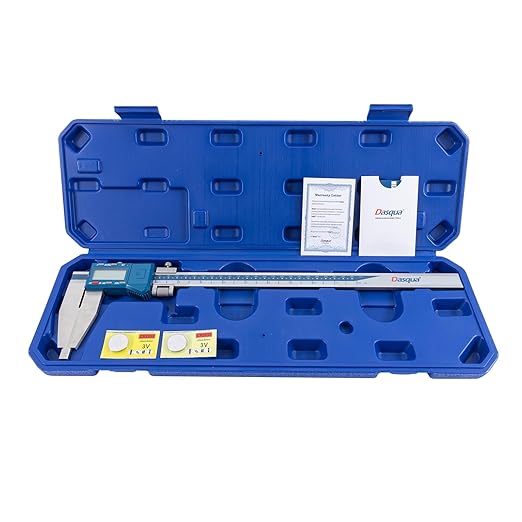 Dasqua 0-12"/300mm Heavy Duty Long Jaw Absolute Origin Digital Caliper, IP54 Stainless Steel Electronic Measuring Tool, in/mm Conversion, Accurary ±0.002"/0.04mm, Resolution 0.0005"/0.01mm