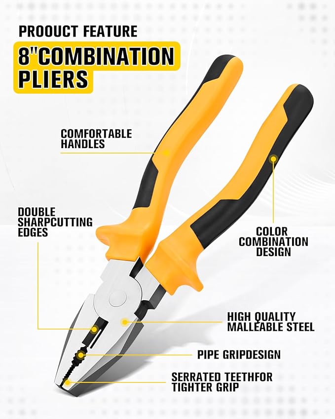 3pcs General Household Tool Set, Includes a Pliers, a Crosshead Screwdriver and a Flat-head Screwdriver, Suitable for Daily Use