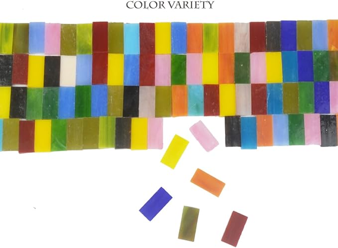 Lanyani 400 Pieces/17.6oz Rectangle Mosaic Tiles Stained Glass - Image 4