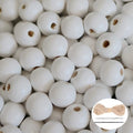 300Pcs White Wooden Beads for Garlands, Round Wood Loose Beads - 14mm by SMANTA