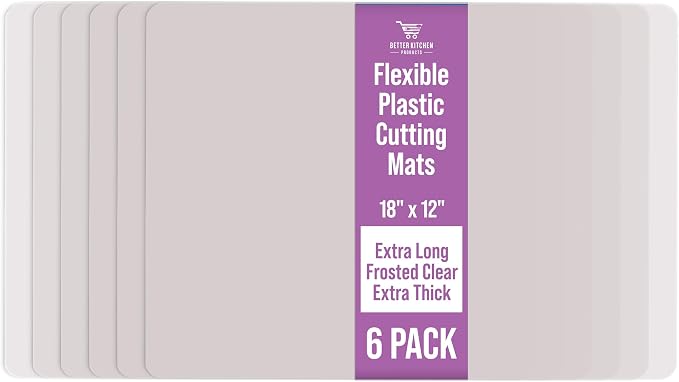 Better Kitchen Products Extra Thick Flexible Frosted Clear Plastic Cutting Mats by BetterKitchenProducts