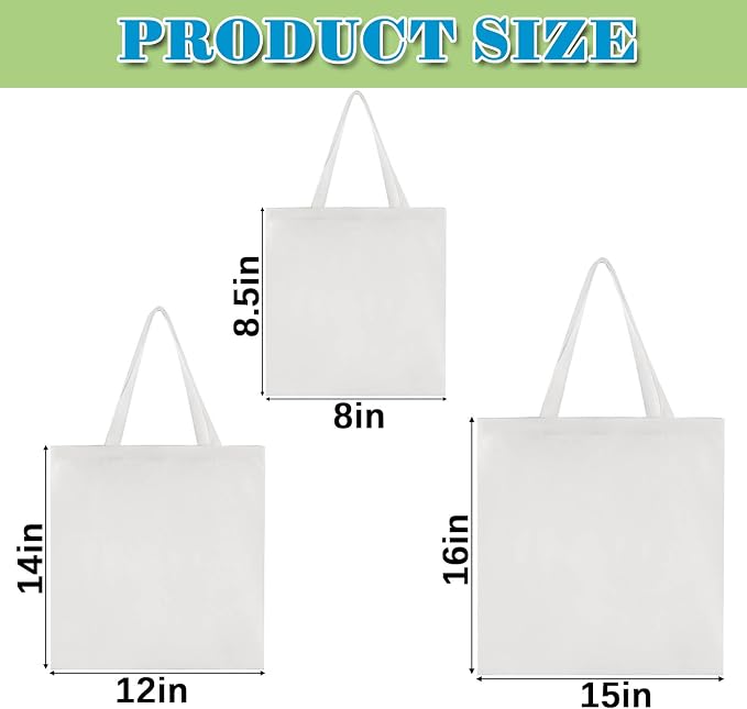 Silkfly Cotton Tote Bags Bulk for Tie Dying Bohemia Tie Dye Blank Grocery - Image 3