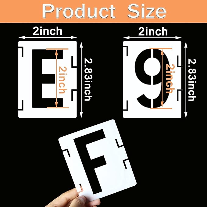 YEAJON 2 Inch Letter Stencils Symbol Numbers Craft Stencils, Chalkboard - Image 3