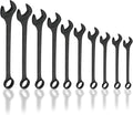 Neiko 03129A Jumbo Combination Wrench Set, 10-Piece Open-End Wrench Set, SAE Sizes 1 5/16 Inches to 2 Inches for Large Vehicles, Black Oxide Finish