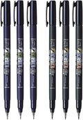 Tombow Fudenosuke Brush Pen, Hard Tip x3, Soft x3 by Tombow
